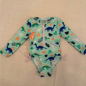 Cat & Jack Green and White Swimsuit